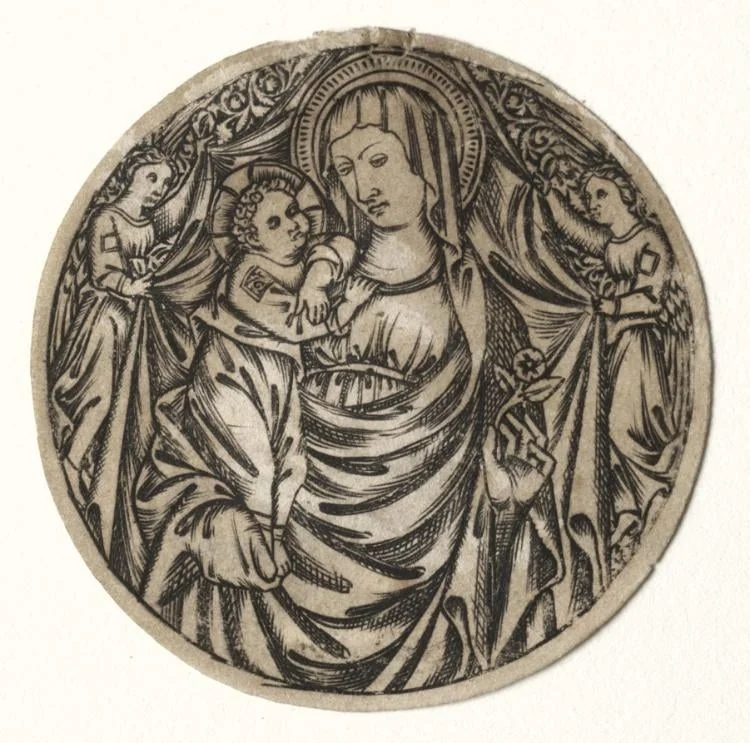 Virgin and Child with Two Angels, detail