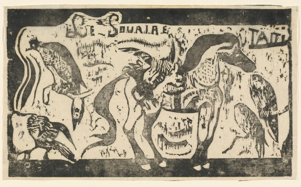 Title Page for "Le Sourire" (Titre du Sourire), by Paul Gauguin, ink, 1899