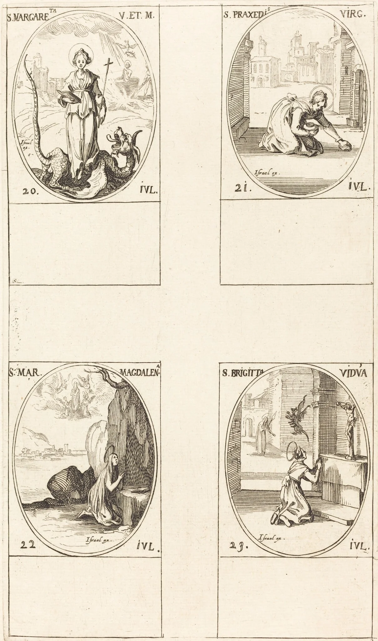 St. Margaret of Antioch; St. Praxedes; St. Mary Magdalene; St. Bridget of Sweden, detail