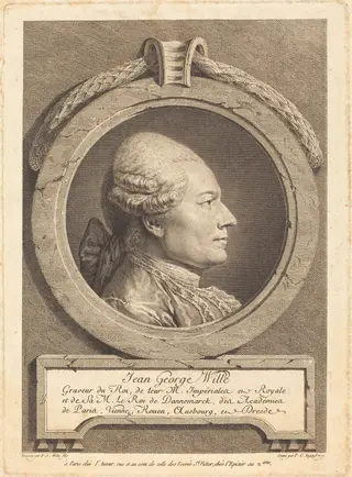 Jean George Wille, by Pierre-Charles Ingouf, ink, 1771