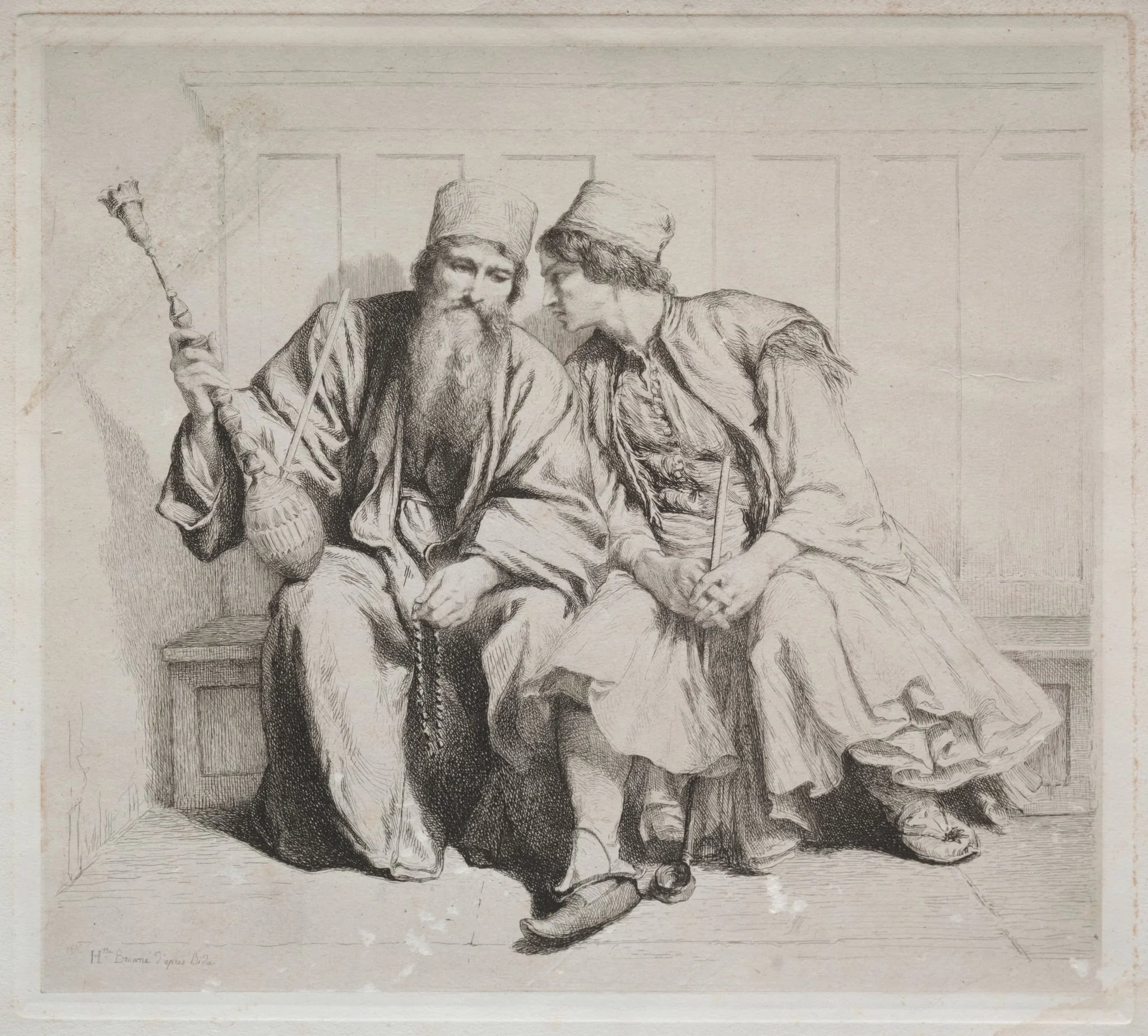 Young Greek Man in Conversation with a Priest, detail