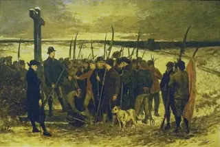 The Peasant War – Assembling, by Constantin Meunier, oil, 1875