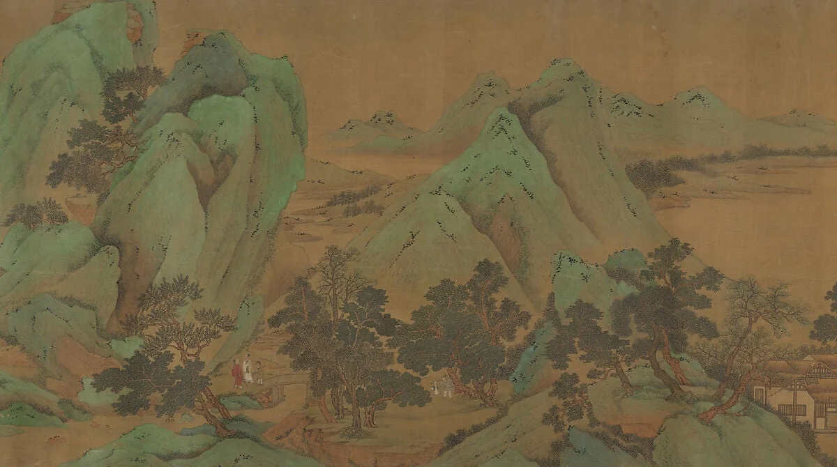 明/清 佚名 劉松年 偽款 山水人物圖|Garden estate, detail