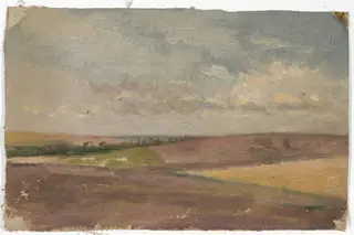 Polish landscape, by Jan Ciągliński, oil, 1891