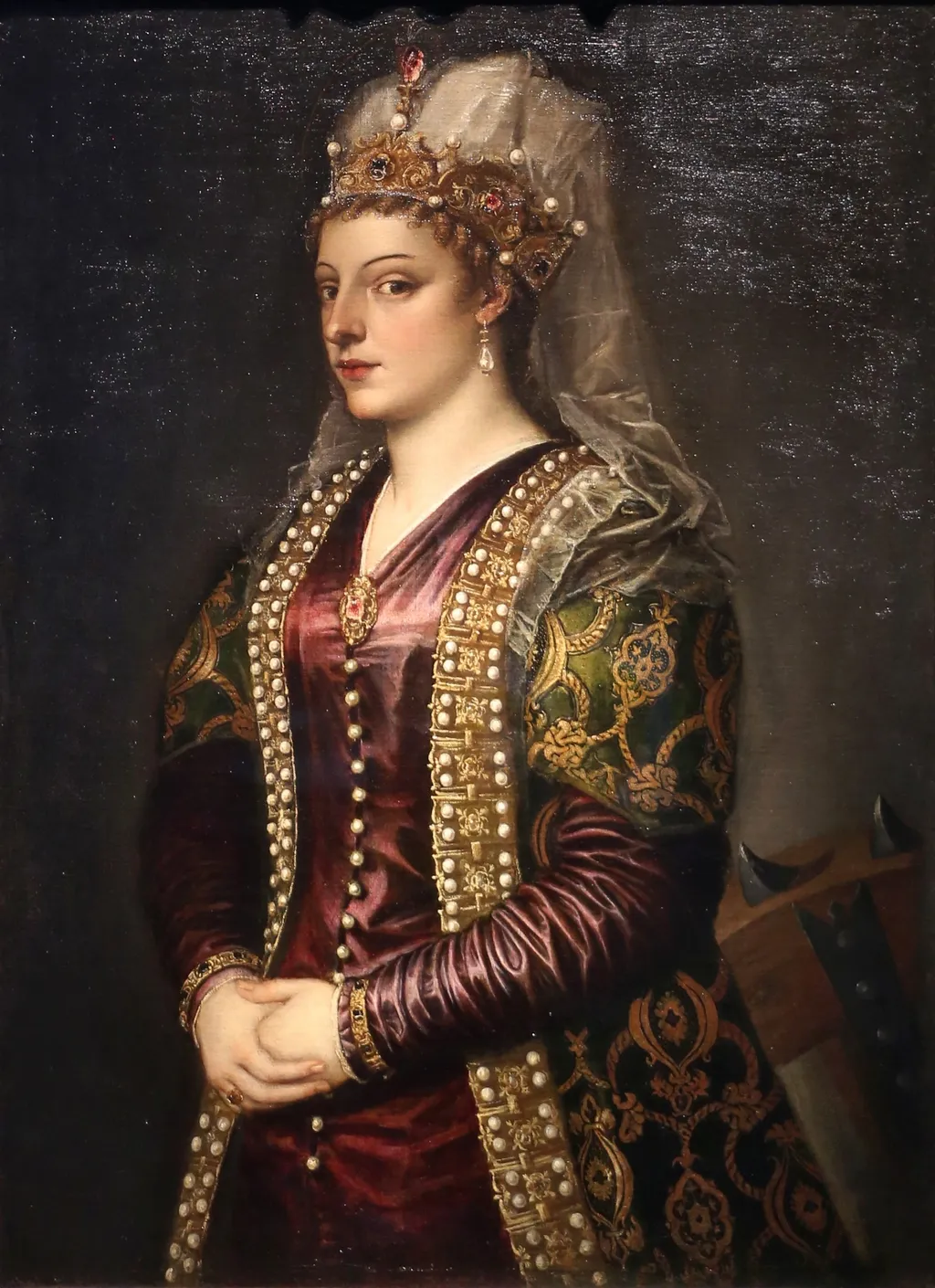 Portrait of Caterina Cornaro, by Titian, oil, 1542