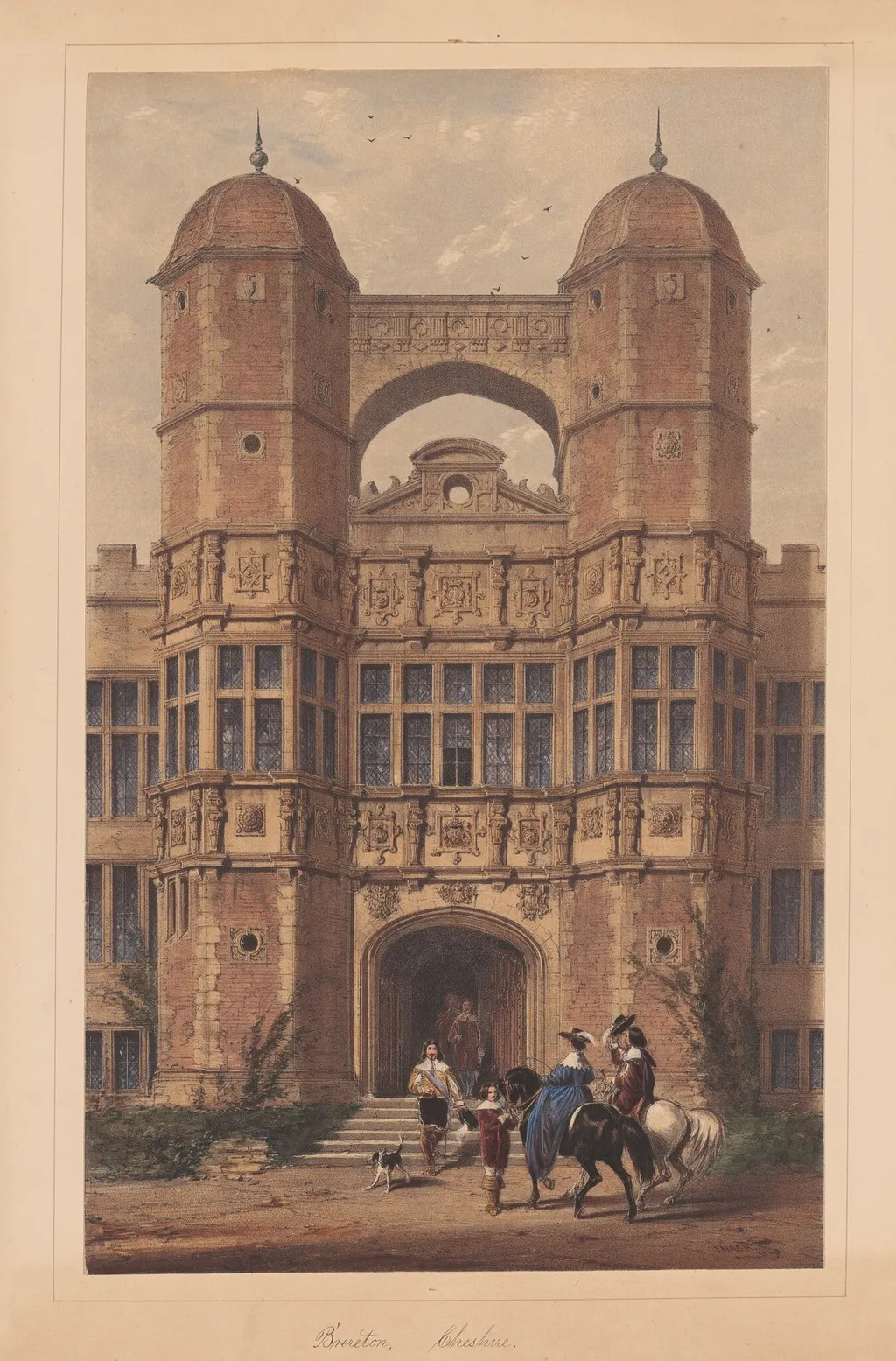 Brereton, Cheshire, by Joseph Nash, ink, 1849
