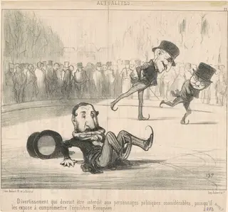 Divertissement qui devrait être interdit ..., by Honoré Daumier, ink, 1850
