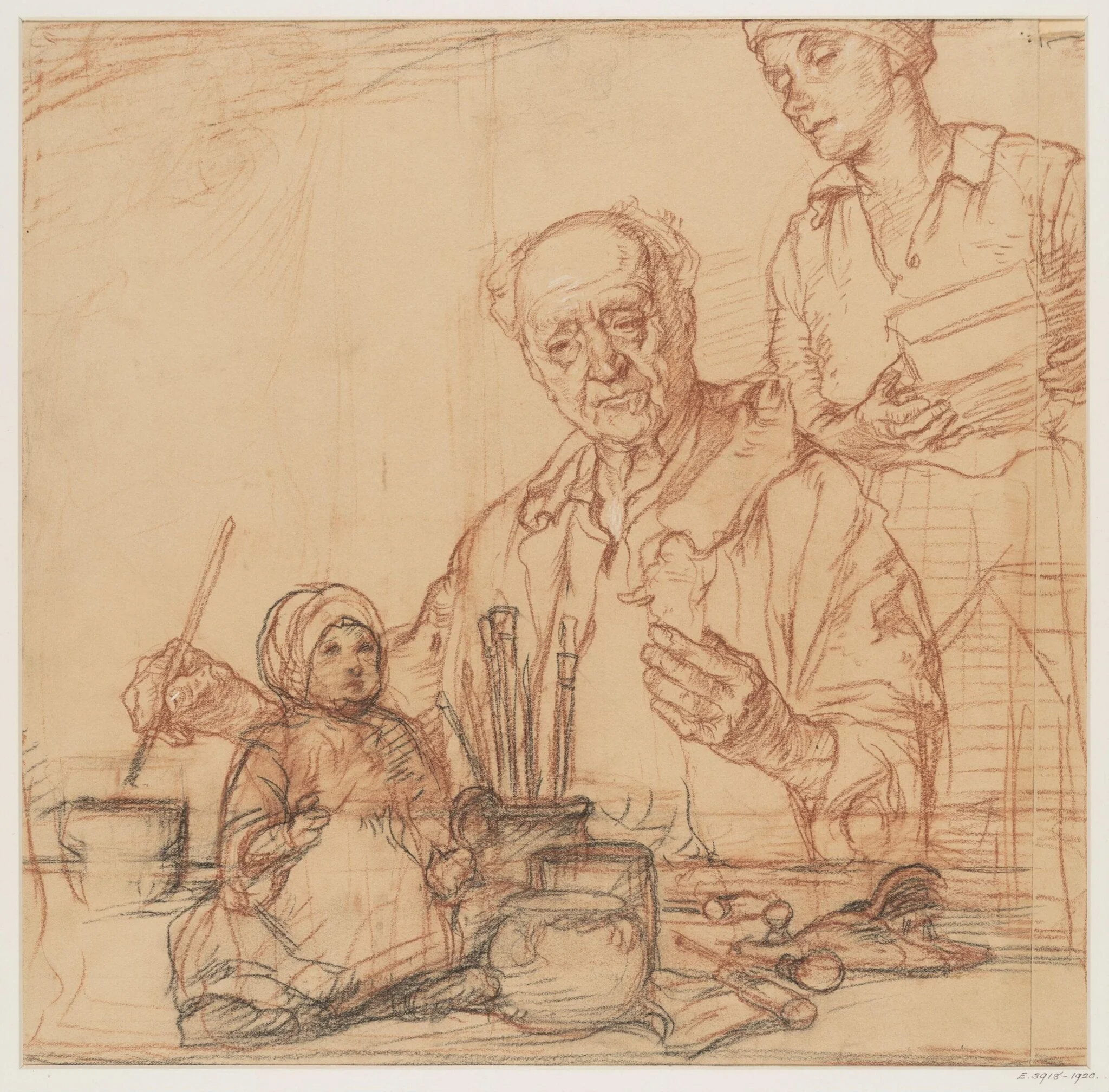 Study for a painting entitled 'The Doll's Hospital', detail