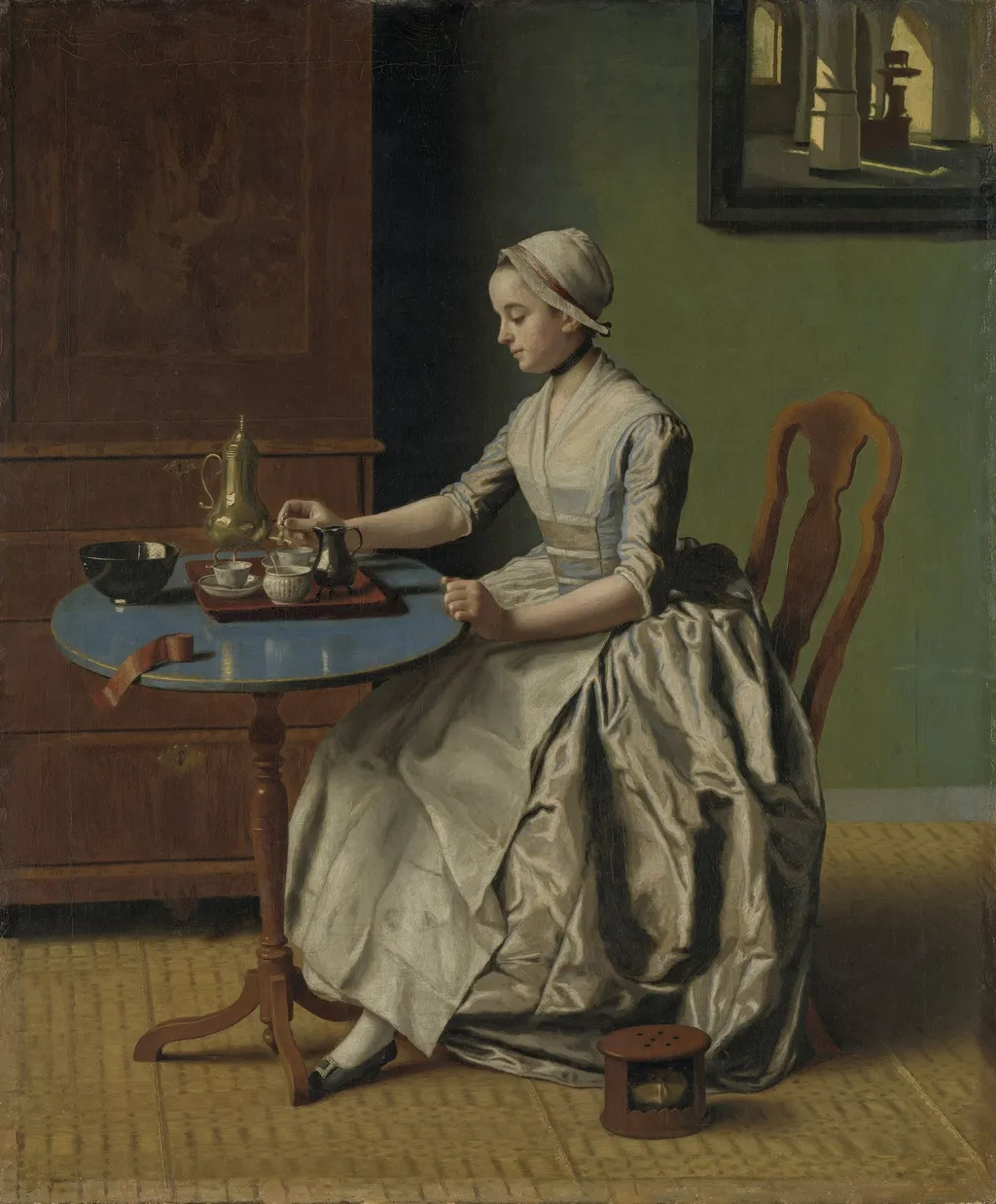 A Dutch Girl at Breakfast, by Jean-Étienne Liotard, oil, 1756