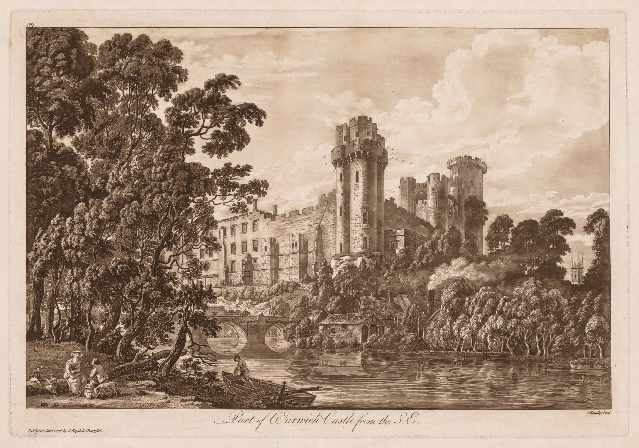 Views of Warwick Castle: Part of Warwick Castle from the South East, detail