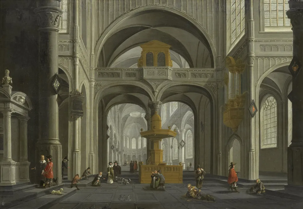 Church interior, by Daniël de Blieck, oil, 1652