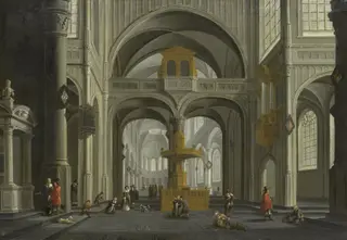 Church interior, by Daniël de Blieck, oil, 1652