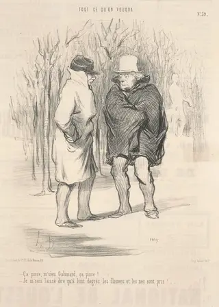 Ça pince, M'sieu Galimard, ça pince! ..., by Honoré Daumier, ink, 1848