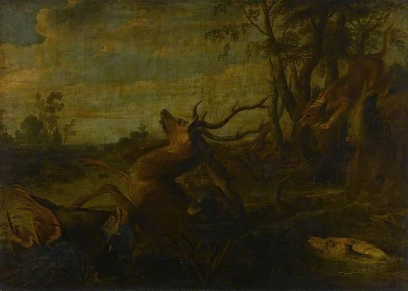 Stag-hunt, detail