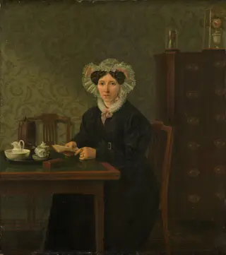 Portrait of a Woman, by Willem Uppink, oil, 1833