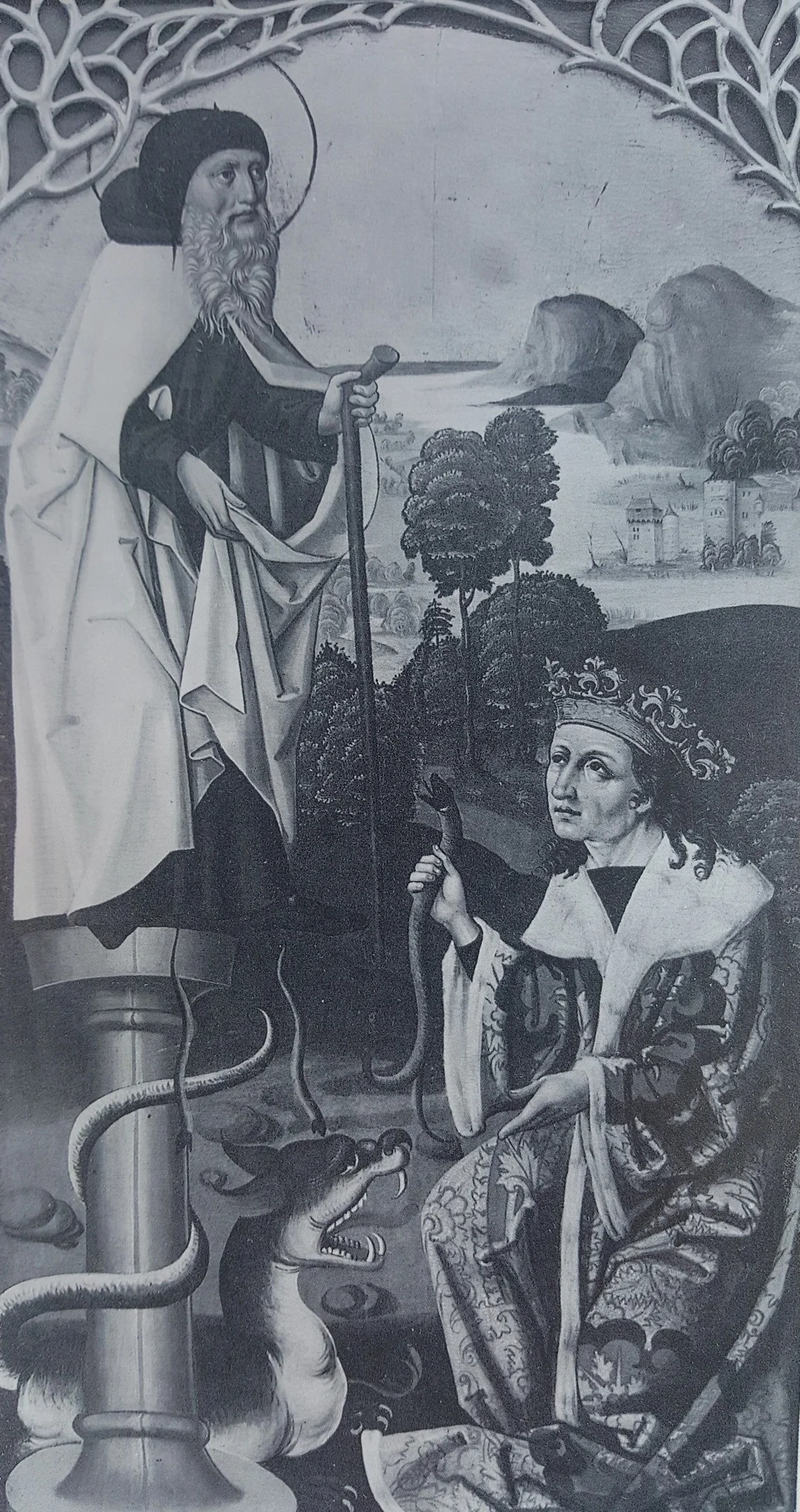 Miracle of Saint Simeon Stylites from the Polyptych of John the Merciful., detail