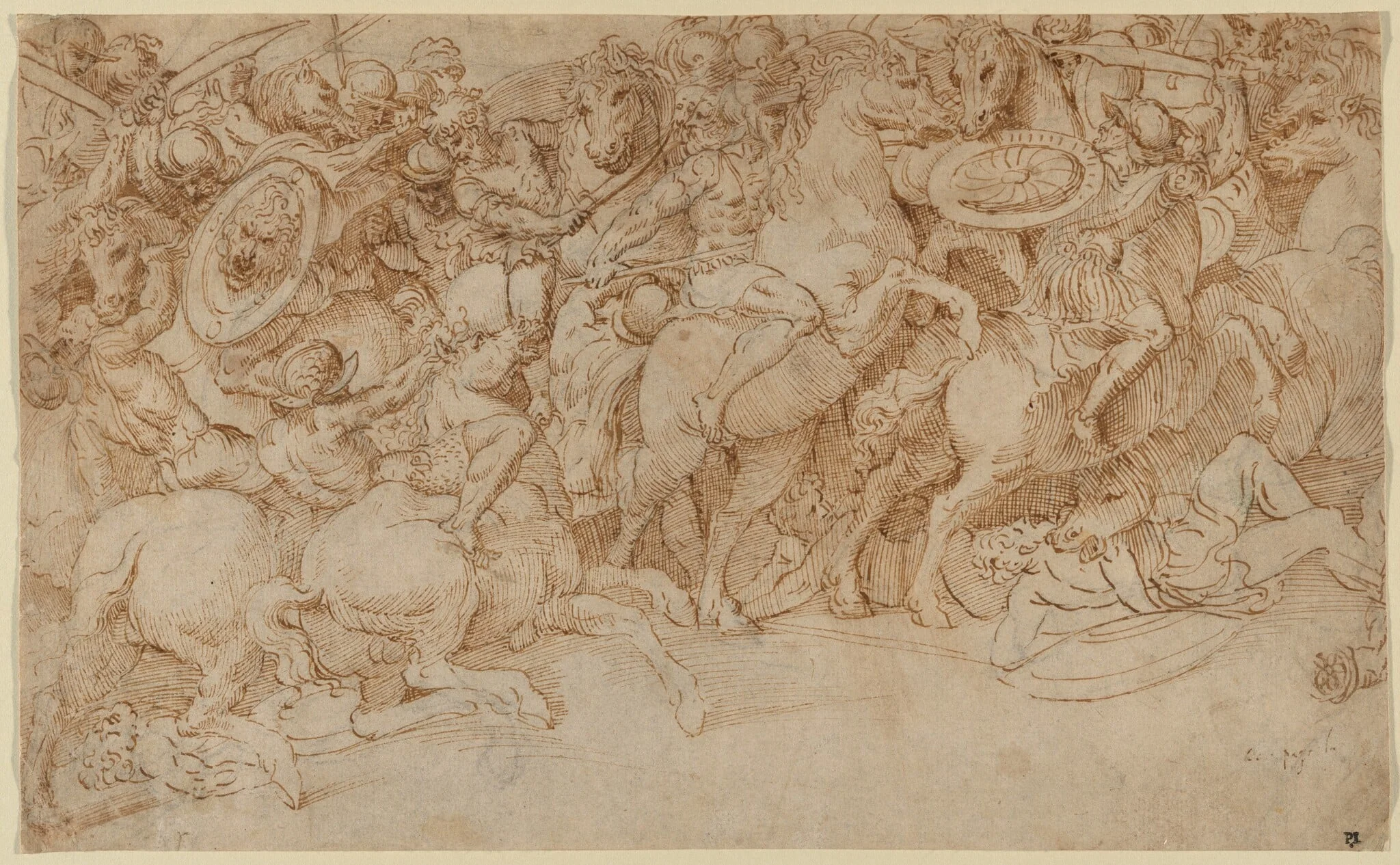 A Battle on Horseback, detail