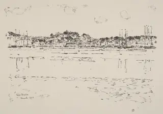 Inner Harbor, by Childe Hassam, ink, 1918