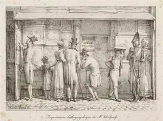 Imprimerie lithographique de F. Delpech (Lithographic Printing House of F. Delpech), by Carle Vernet, ink, 1820