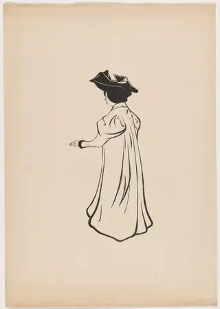Etude pour un portrait, by Maurice Delcourt, ink, 1895