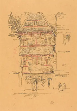 Red House, Paimpol, by James McNeill Whistler, ink, 1893