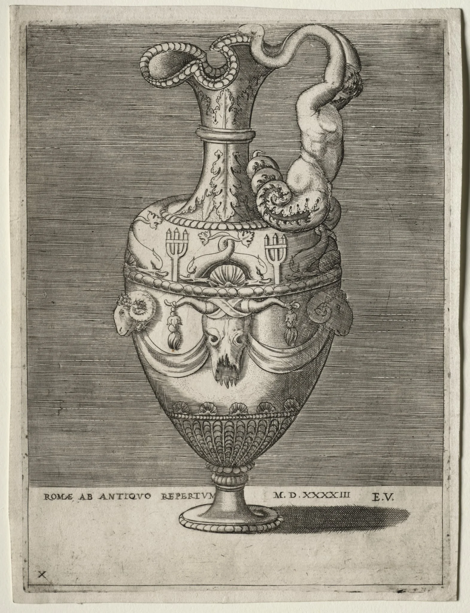 Ewer Ornamented with Dolphins, detail