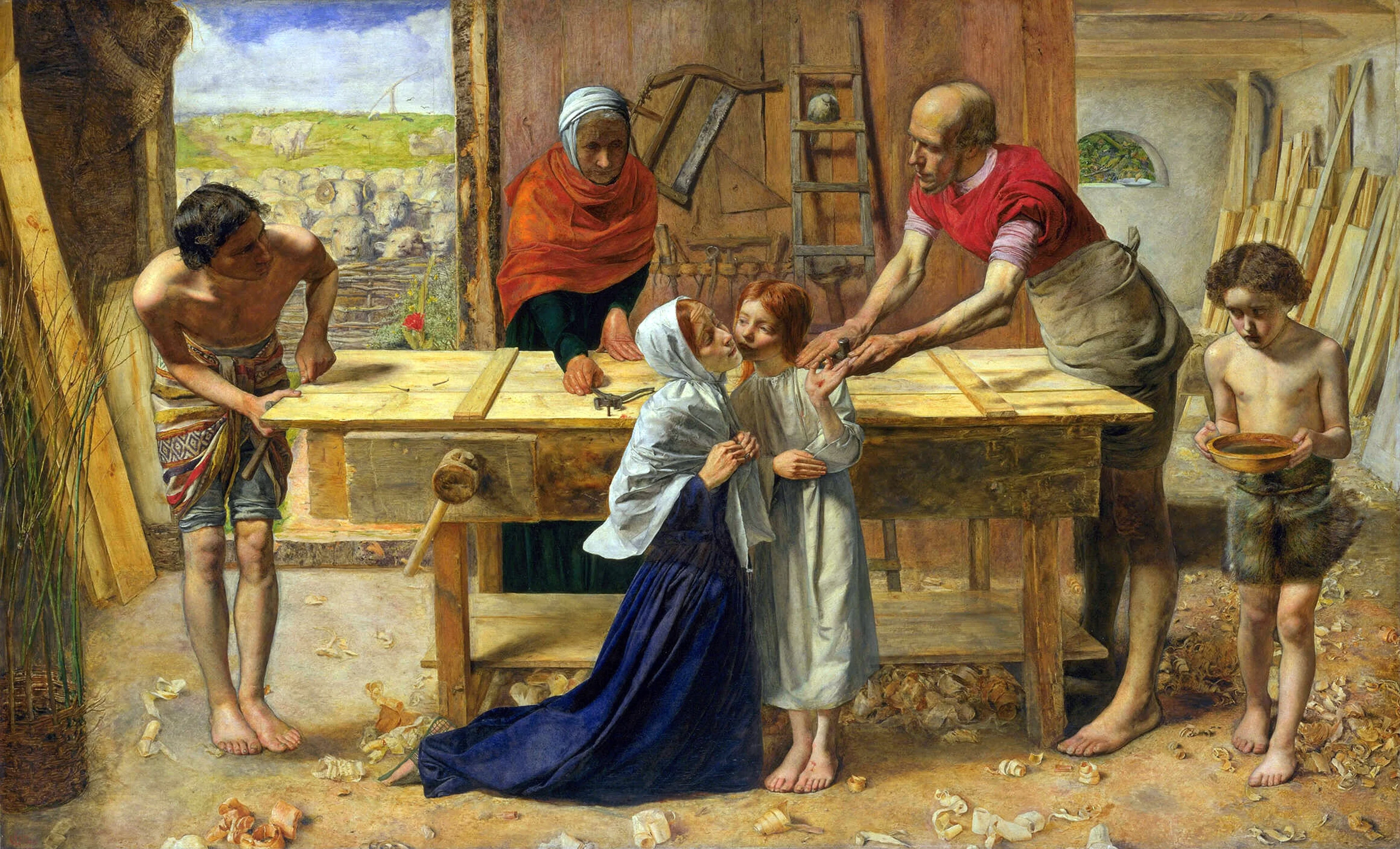 Christ in the House of His Parents, detail