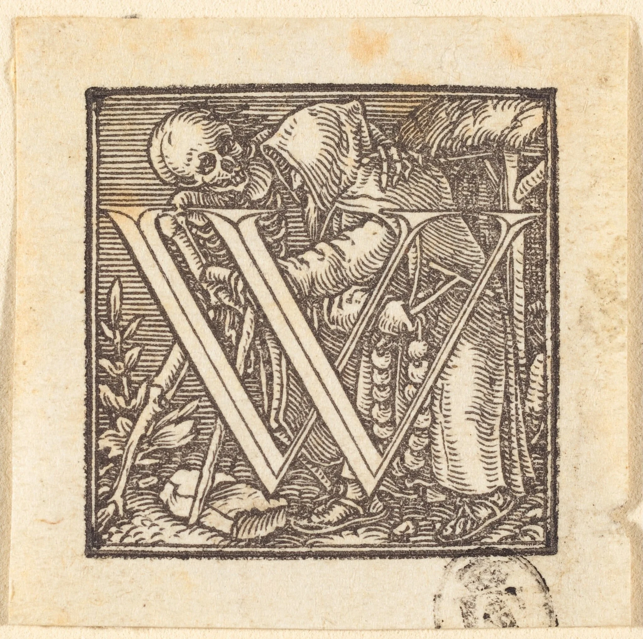Letter W, detail