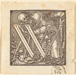 Letter W, by Hans Lützelburger, ink, 1523