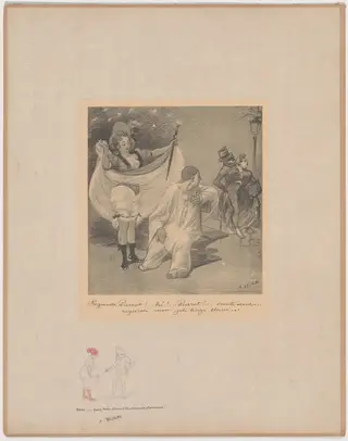 Hein! Pas très blancs tes dessous... (Hmm! Your Underwear Isn't Very White), by Adolphe Léon Willette, ink, 1912