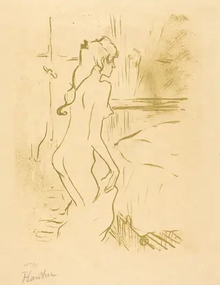 Study of a Woman (Etude de femme), by Henri de Toulouse-Lautrec, ink, 1893