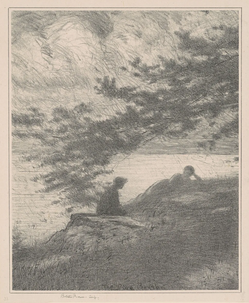 The Pine Bough, by Bolton Brown, ink, 1919