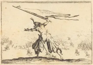 Standard Bearer, by Jacques Callot, ink, 1622