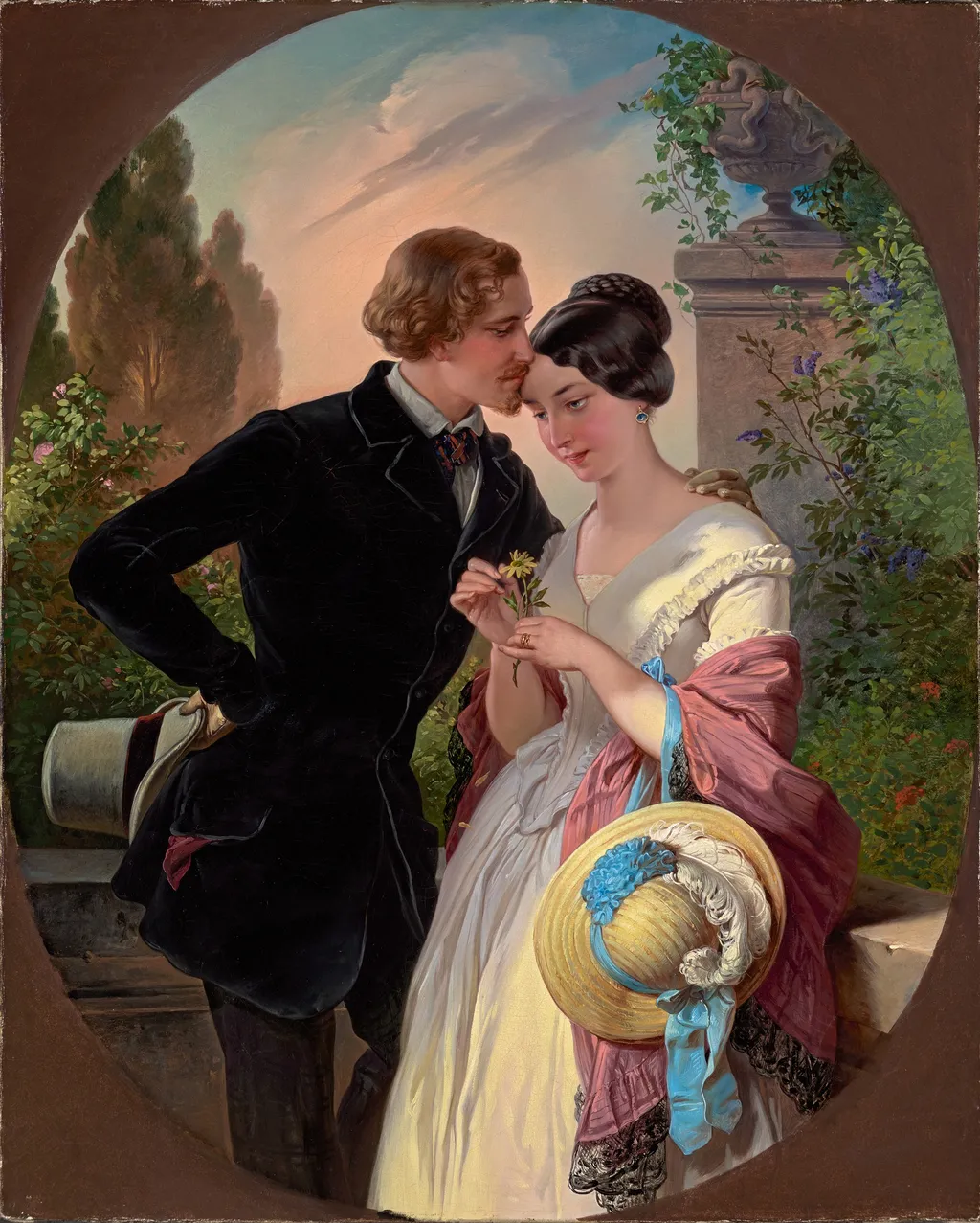 Faust und Gretchen im 19. Jahrhundert, by Franz Joseph Dobyaschofsky, oil, 1848