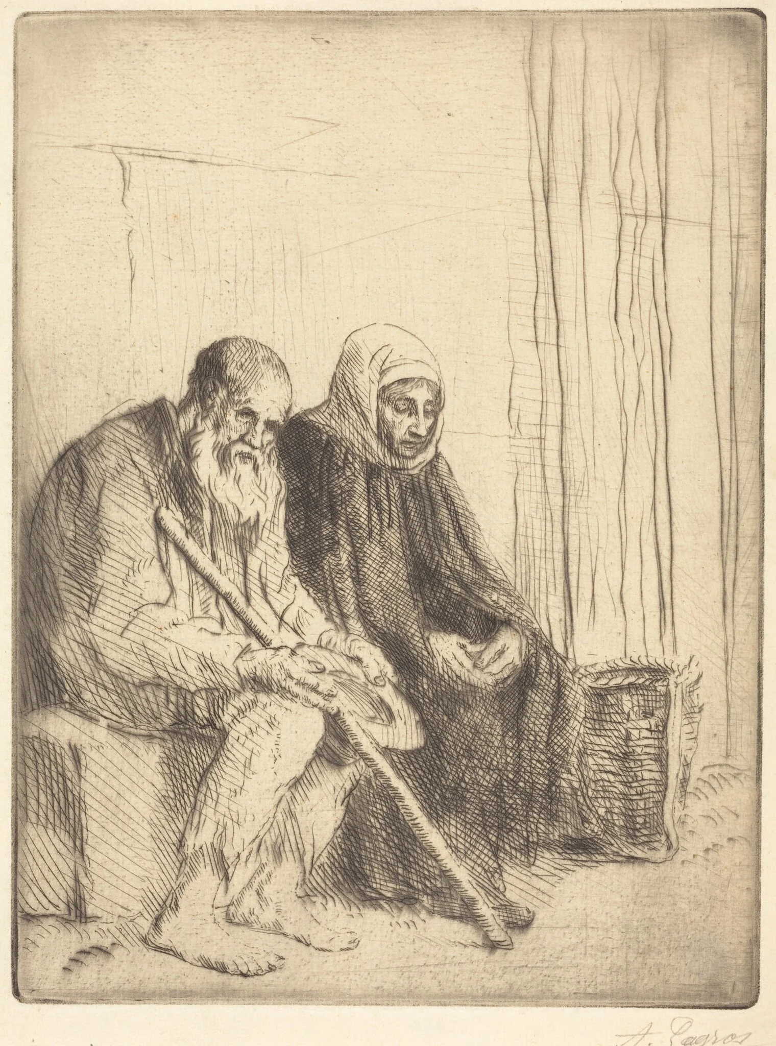 Two Beggars (Les deux mendiants), detail