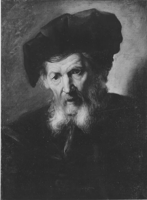 Bärtiger Greis mit Barett, detail