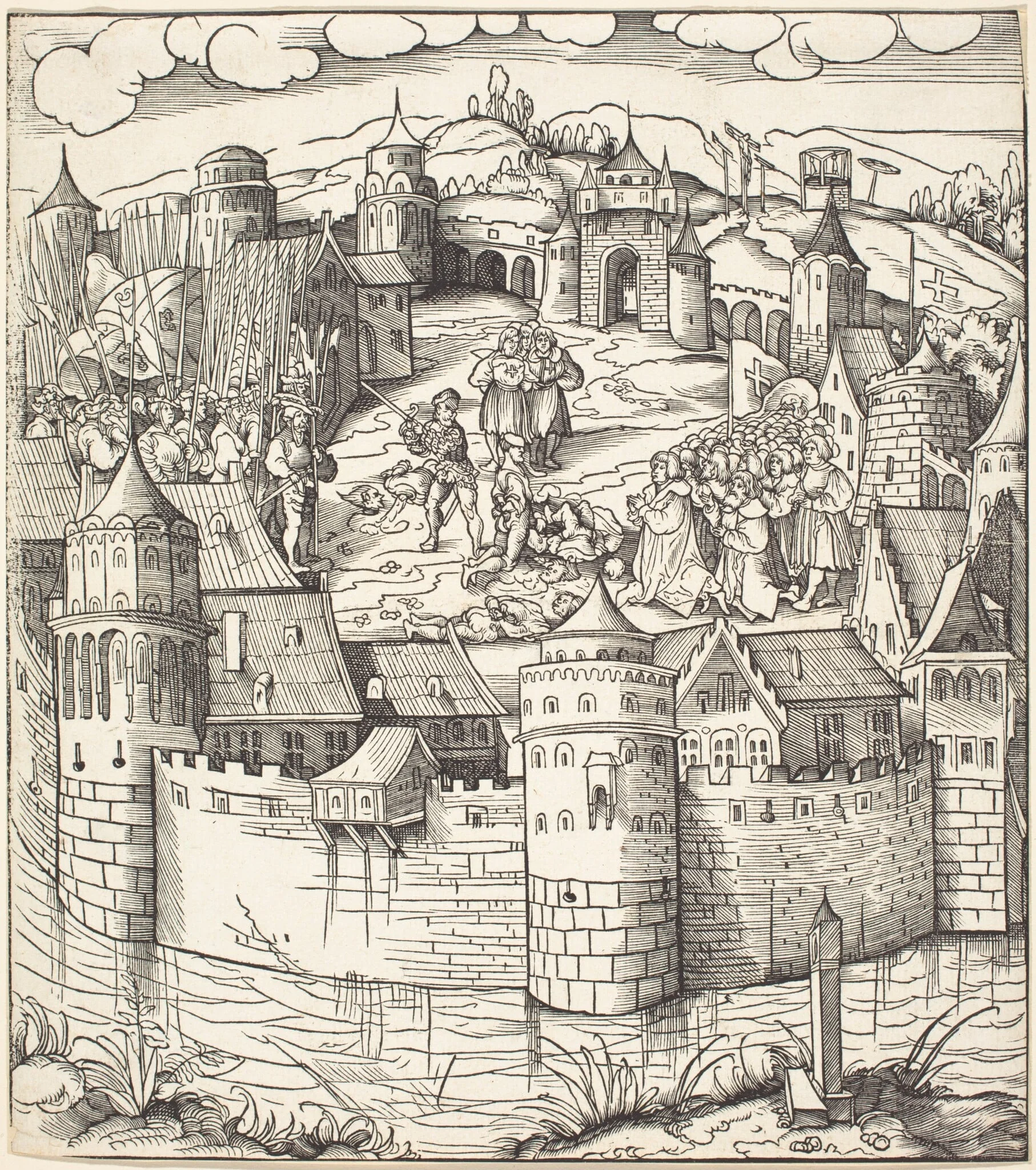Execution of a Man at a Market-Place of a Town, detail