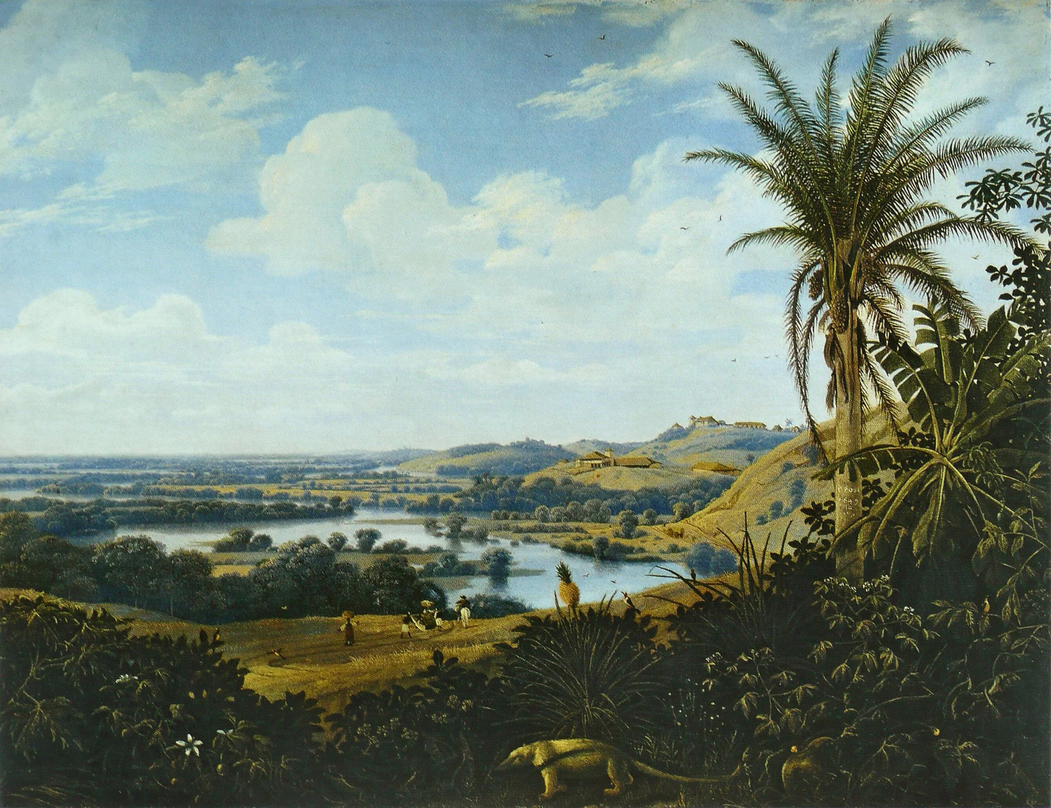 Brazilian landscape with anteater, detail