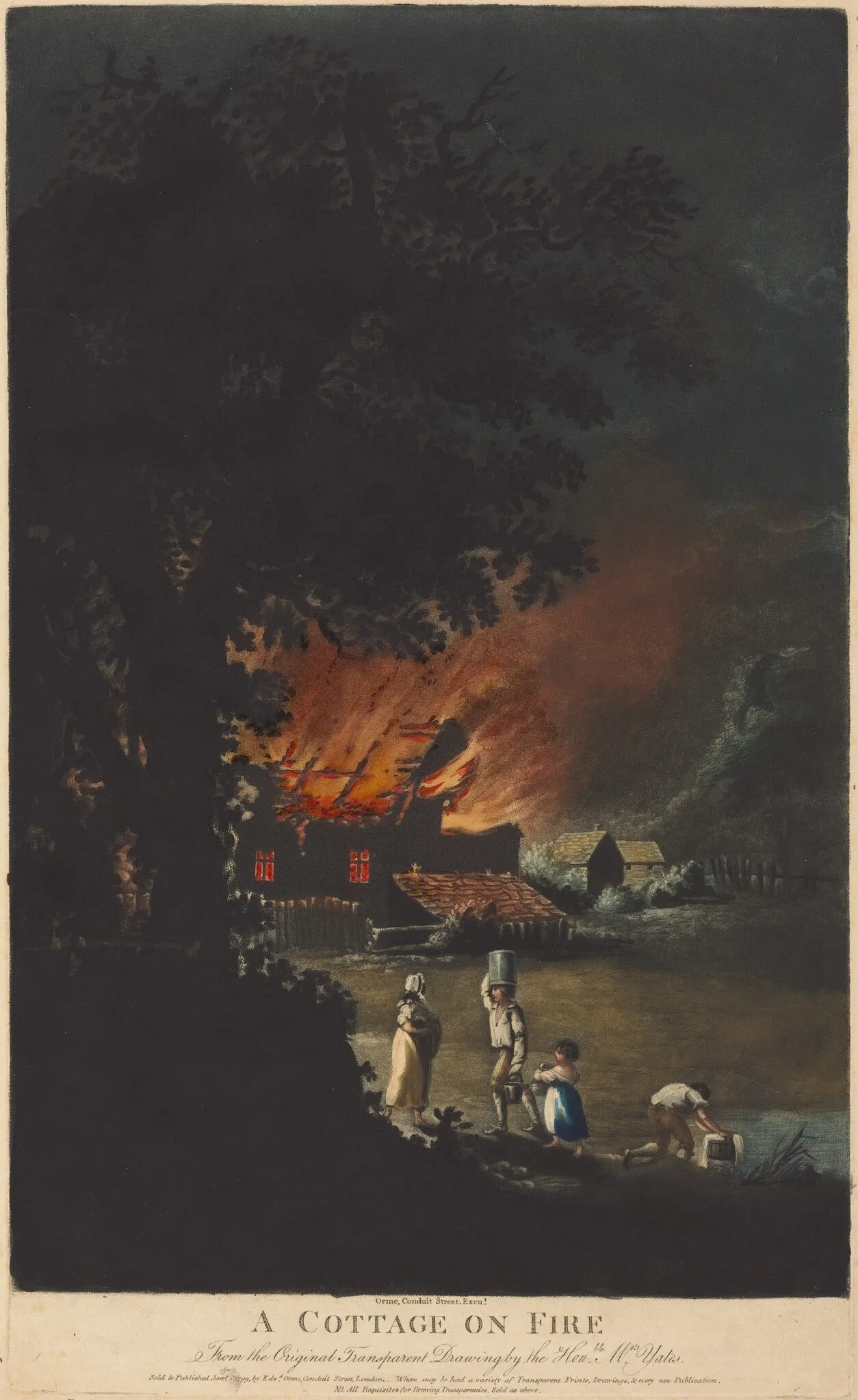 A Cottage on Fire, detail