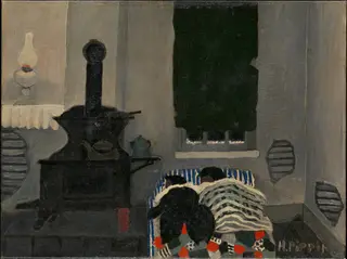 Asleep, by Horace Pippin, oil, 1943