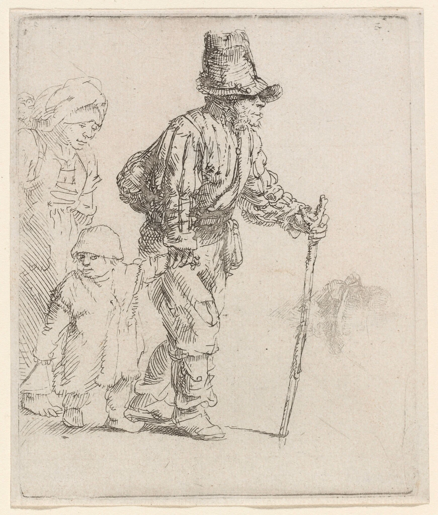 Peasant Family on the Tramp, detail