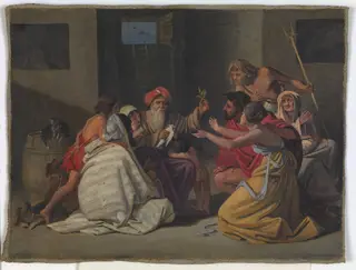Study for the painting "Noah i arken", by Ditlev Blunck, oil, 1835