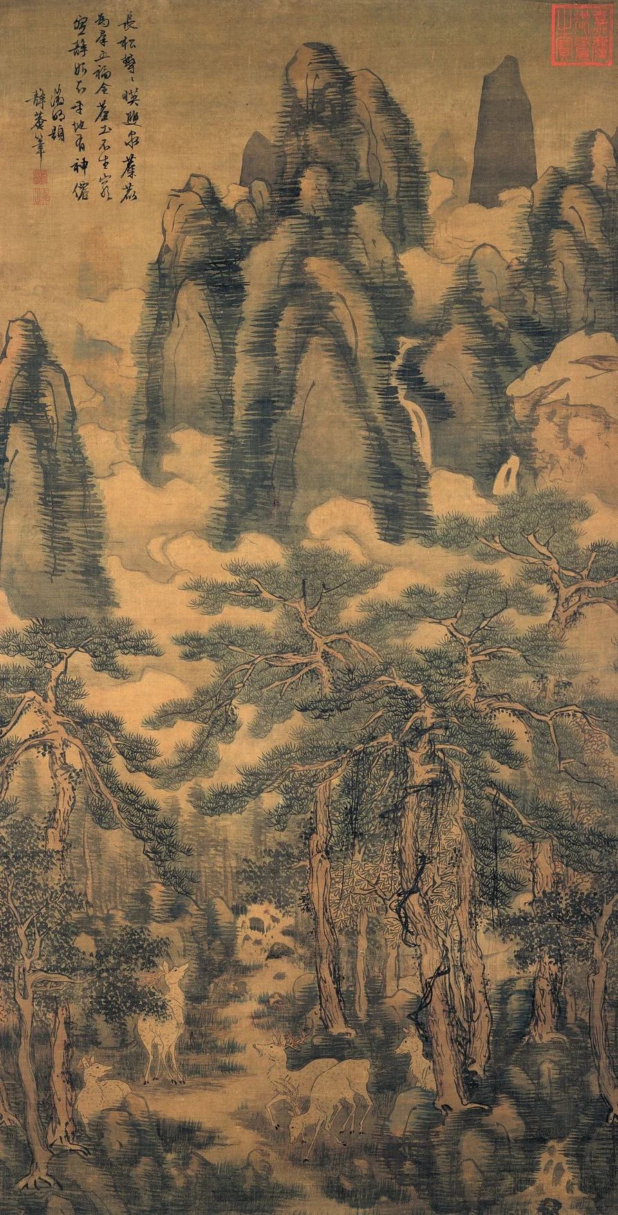 Pines and Deer, detail