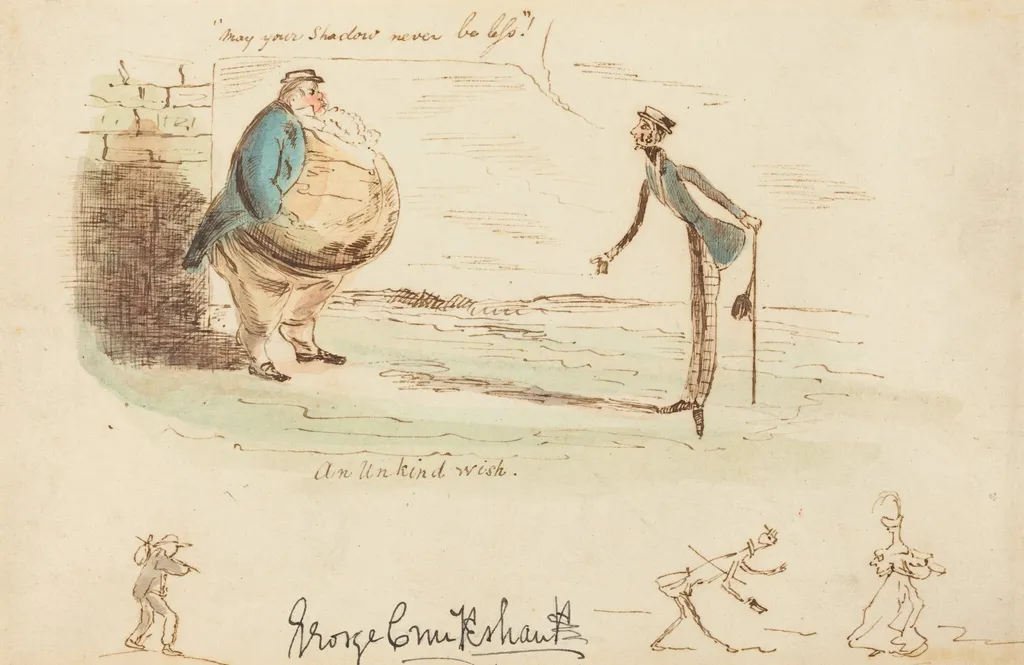 An Unkind Wish, by George Cruikshank, ink, 1833
