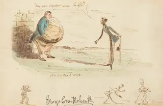 An Unkind Wish, by George Cruikshank, ink, 1833