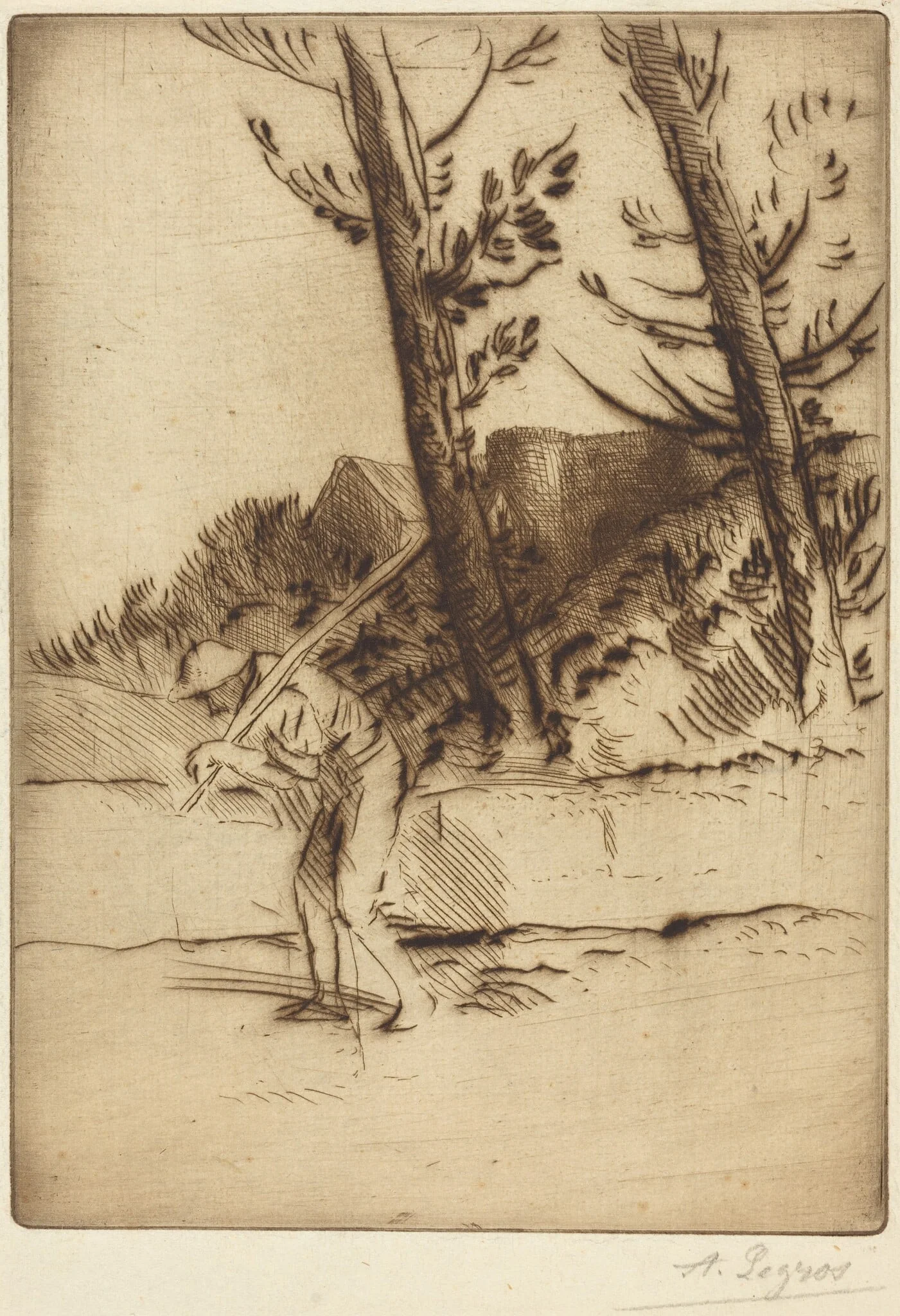 View of a Farm (La ferme des Bordes), detail