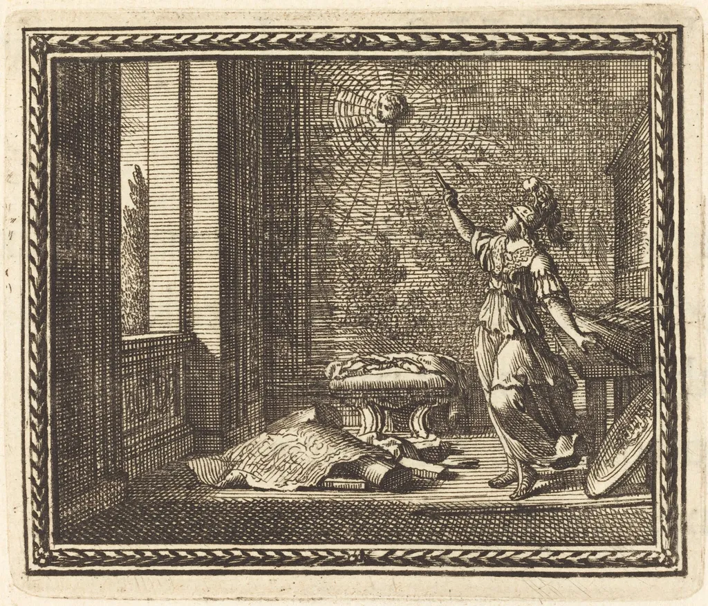 Minerva Changing Arachne into a Spider, by Jean Lepautre, ink, 1676