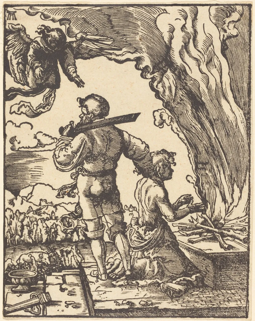 Abraham's Sacrifice, by Albrecht Altdorfer, ink, 1520