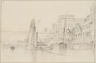 New London Bridge, and Fresh Wharf, by Edward Cooke, 1838