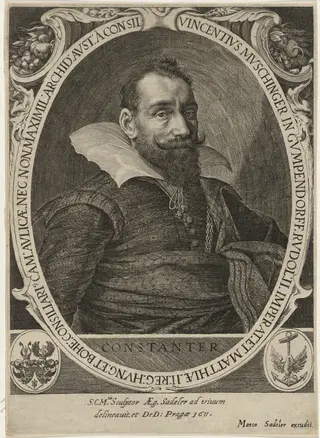Vincent Muschinger, by Aegidius Sadeler II, ink, 1611
